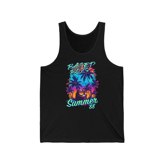 Based Boys Summer 88 Unisex Jersey Tank Top - Retro Beach Vibe
