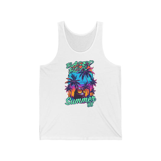 Based Boys Summer 88 Unisex Jersey Tank Top - Retro Beach Vibe